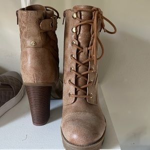 Guess lace up heeled boots